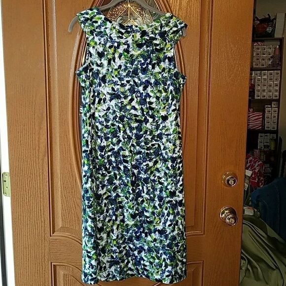 Rafaella green blue print dress Sz. S NWOT - Picture 5 of 5